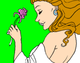 Dibuix Princesa amb una rosa pintat per anneortega
