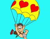 Dibuix Cupido en paracaigudes pintat per angiethebest1