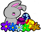 Dibuix Conillet de Pasqua pintat per laura costa