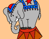 Dibuix Elefant actuant pintat per MARGA