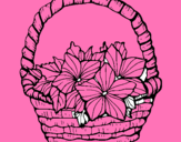 Dibuix Cistell amb flors 2 pintat per adrian