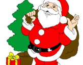 Dibuix Santa Claus i un arbre de nadal  pintat per jose