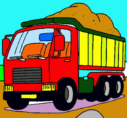 Dibuix Camió de càrrega pintat per camio de sorra