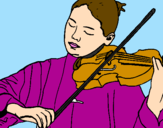 Dibuix Violinista  pintat per SINNOMBRE