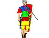 Dibuix Soldat romà  pintat per ADAM    I    PABLO   F
