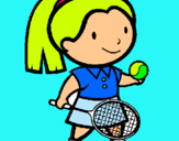 Dibuix Noia tennista pintat per Clara