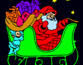 Dibuix Pare Noel en el seu trineu  pintat per derek simo