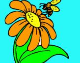 Dibuix Margarida amb abella pintat per paqui
