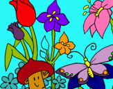 Dibuix Fauna i flora pintat per mina