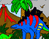 Dibuix Família de Tuojiangosauris pintat per estegosaurio 