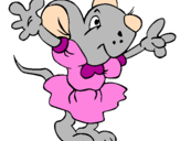 Dibuix Rata amb vestit  pintat per marta