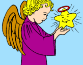 Dibuix Àngel i estrella pintat per adria