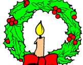 Dibuix Corona de nadal i una espelma pintat per GEMMA