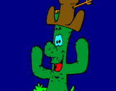 Dibuix Cactus amb barret  pintat per ainoa