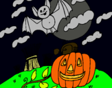 Dibuix Paisatge de Halloween pintat per Arlette halloween