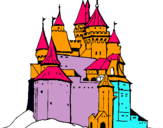 Dibuix Castell medieval pintat per fule -52