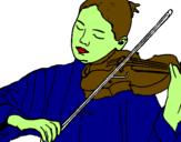 Dibuix Violinista  pintat per uno tocando el violin