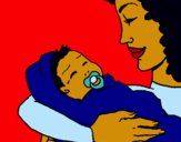 Dibuix Mare amb la seva nadó II pintat per sara
