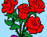 Dibuix Ram de roses pintat per Dina