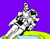 Dibuix Astronauta en l'espai pintat per ernest