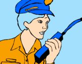 Dibuix Policia amb el walkie pintat per XENIA