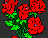 Dibuix Ram de roses pintat per ismael