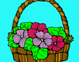 Dibuix Cistell amb flors 6 pintat per nuria