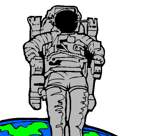 Dibuix Astronauta pintat per blanca
