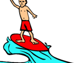 Dibuix Surfista pintat per roy