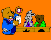 Dibuix Professor ós i els seus alumnes  pintat per claudia soca