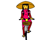 Dibuix Xina amb bicicleta pintat per laia