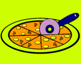Dibuix Pizza pintat per MARIA  I  CLÀUDIA   7
