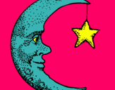 Dibuix Lluna i estrella pintat per Ariadna