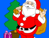 Dibuix Santa Claus i un arbre de nadal  pintat per anna