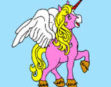 Dibuix Unicorn amb ales pintat per david