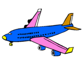 Dibuix Avió de passatgers  pintat per pol