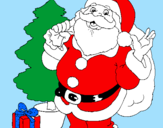 Dibuix Santa Claus i un arbre de nadal  pintat per wilmary y dayana
