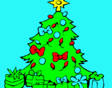 Dibuix Arbre de Nadal pintat per Fran 4A
