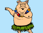 Dibuix Porc hawaià pintat per rogerserdaboguna