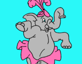Dibuix Elefant ballant pintat per LOREA S.C