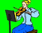 Dibuix Dama violinista pintat per MARIA