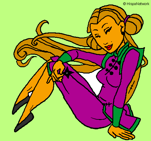 Dibuix Princesa ninja pintat per Maria V.