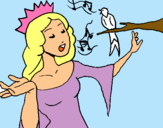 Dibuix Princesa cantant pintat per MIREIA