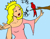 Dibuix Princesa cantant pintat per pablo