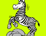 Dibuix Zebra saltant pedres pintat per aina