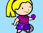 Dibuix Noia tennista pintat per MARIA