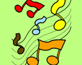 Dibuix Notes en l'escala musical  pintat per  marrina