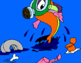 Dibuix Contaminació marina pintat per Guillem