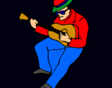 Dibuix Guitarrista amb barret  pintat per jasamokit