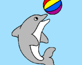 Dibuix Dofí jugant amb una pilota pintat per eduard  sala  velasco